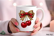 Cherry Leopard Bow PNG, an Illustration by Craft Nest (Thumbnail 4 of 4)