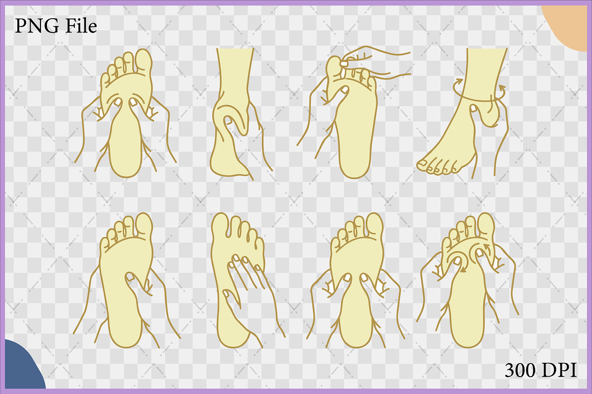 Foot Reflexology Massage Vector Set, an Object Illustration by Gfx Expert Team (Photo 2 of 3)