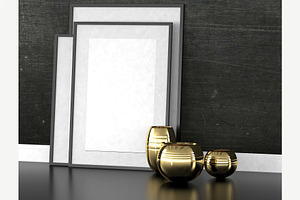 Mock up poster in a square frame