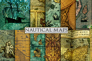 Nautical Backgrounds - Sea Map Art, a Pattern Graphic by Paper Element (Thumbnail 1 of 3)