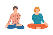 People do pranayama breath practise, a Healthcare Illustration by Good Studio (Thumbnail 5 of 7)