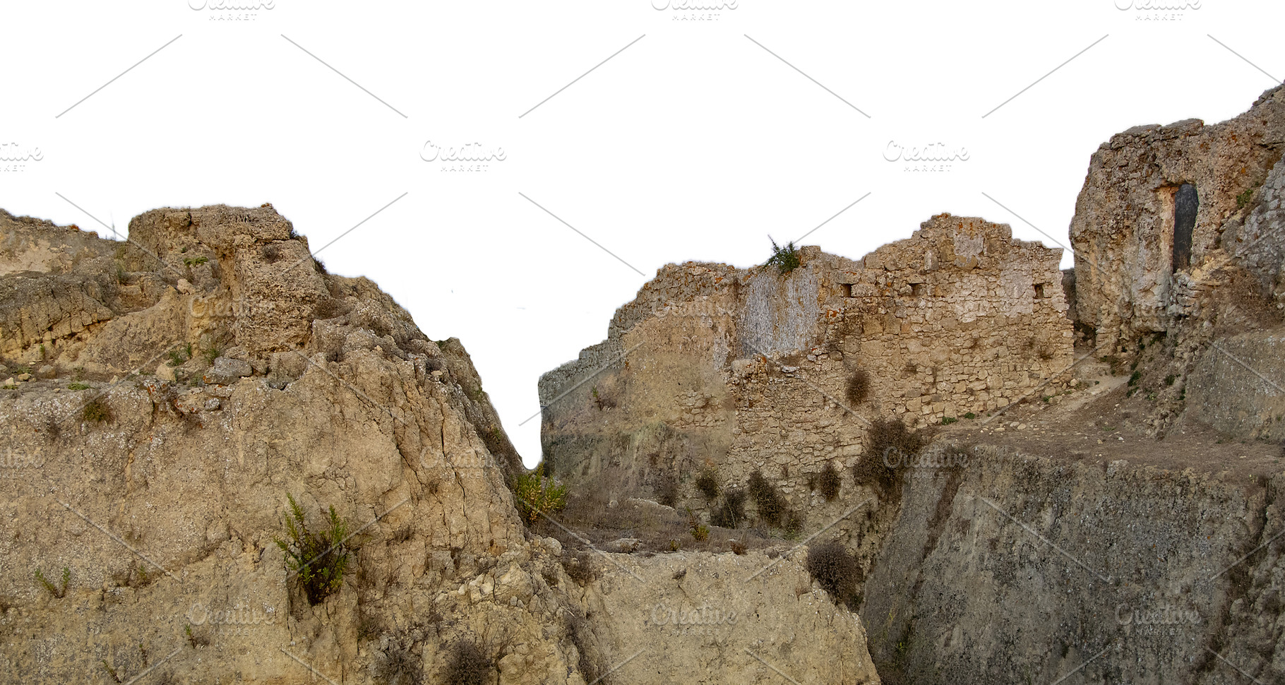 Isolated photo of ruins at rocky mountains, a Photo by DanFLCreativo