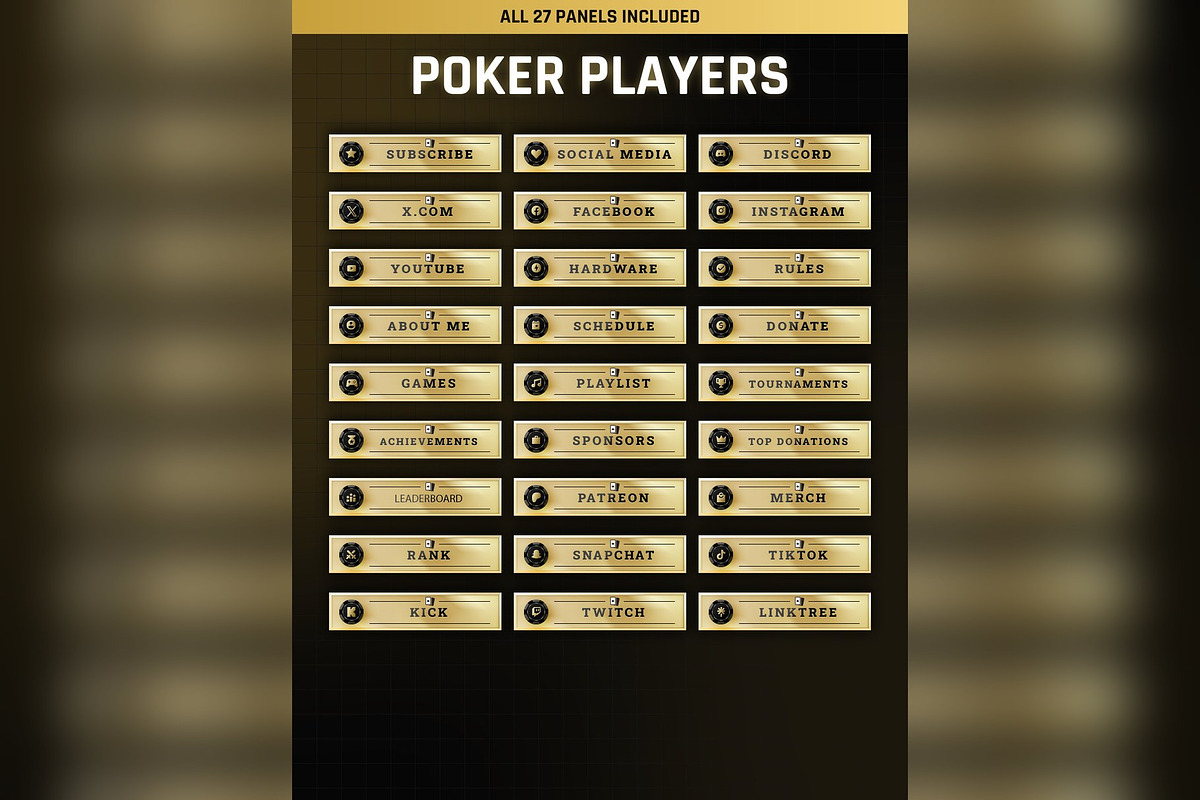 Poker Players Twitch & Kick Panels, an Object Graphic by Gear Store (Photo 2 of 5)