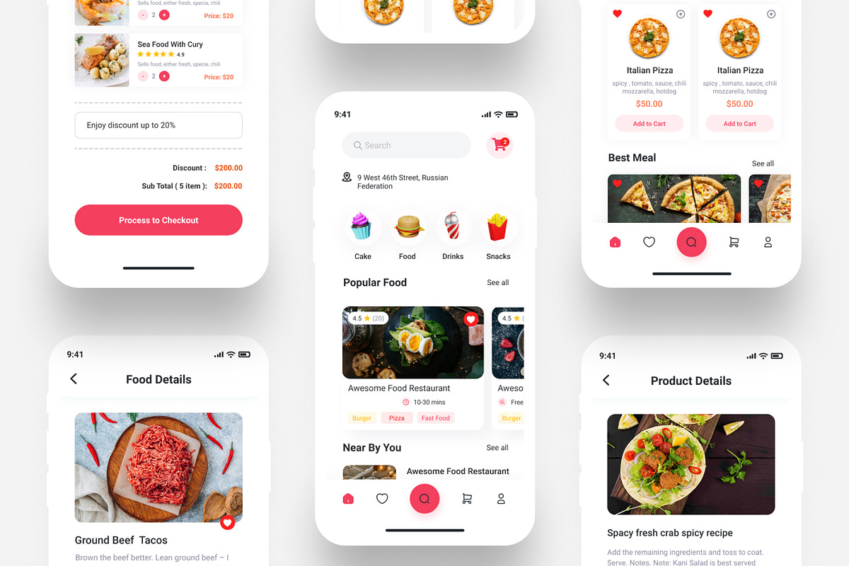 Food Delivery App UI Kit, an UI Kit Template by Zee UI (Photo 5 of 5)