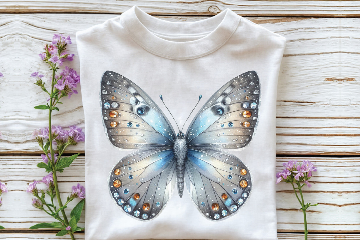 Cute Diamond Butterfly Clipart, an Illustration by CraftArtStudio (Photo 3 of 6)