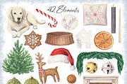 Cozy Christmas Watercolor Collection, a Seasonal Illustration by Nadya Saen Art (Thumbnail 2 of 11)