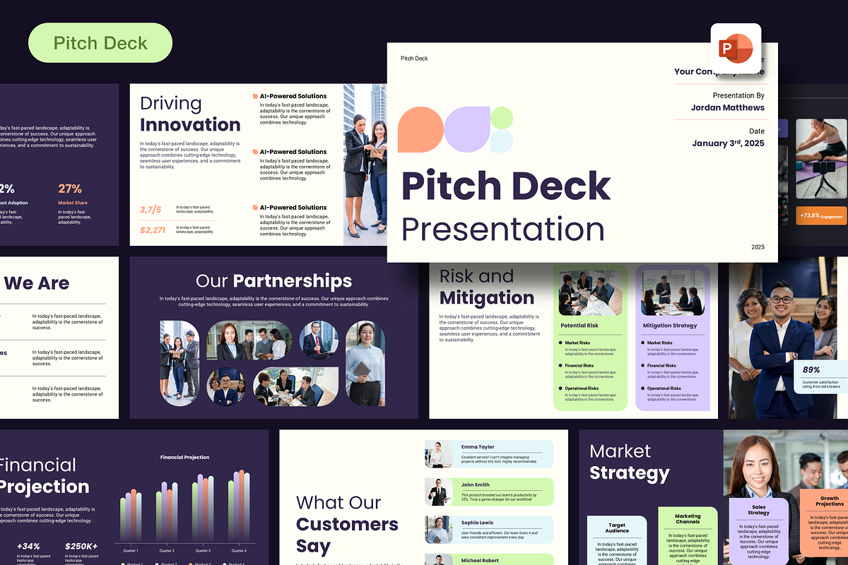 Pitch Deck Presentation, a Presentation Template by Sixtemp (Photo 1 of 3)
