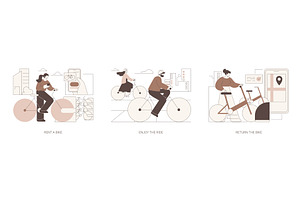 Bike rental app isolated cartoon, a Person Illustration by Visual Generation