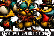 Quirky Funny Bird Clipart, an Illustration by Designking (Thumbnail 1 of 5)