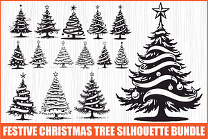 Holiday Window Christmas Tree Bundle, an Illustration by Amazin_art