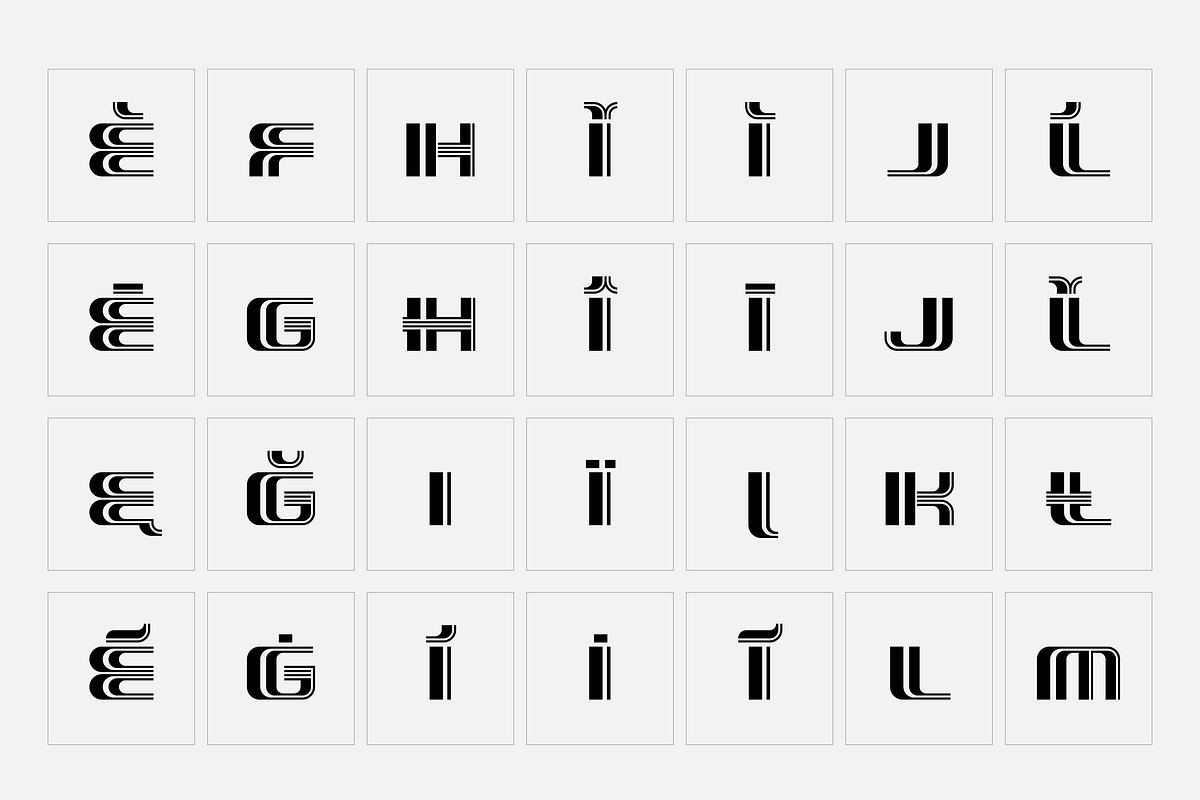 Genie - Op art font, a Font by SelfBuild Type (Photo 9 of 19)