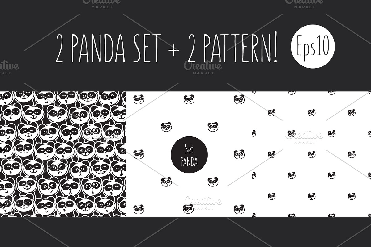 Happy panda (2 sets + 4 pattern), a Graphic by YuliaBiser (Photo 3 of 3)