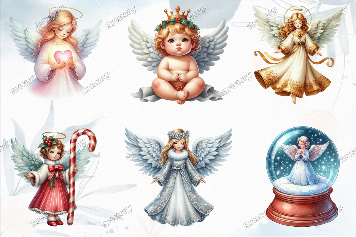 Christmas Angel Clipart, a Graphic by designcity5 (Photo 3 of 5)