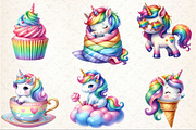 Rainbow Unicorn Watercolor Clipart, an Illustration by Rose Art (Thumbnail 4 of 7)