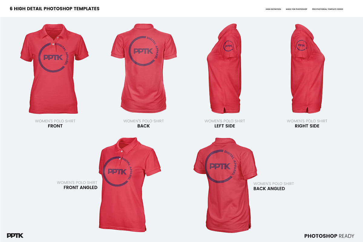 Womens Polo Shirt Mockup, a Shirt Mockup by PrePress Toolkit (Photo 3 of 3)