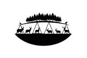 Wildlife Forest Silhouette Vector Bu, an Illustration by Designs_River (Thumbnail 26 of 51)