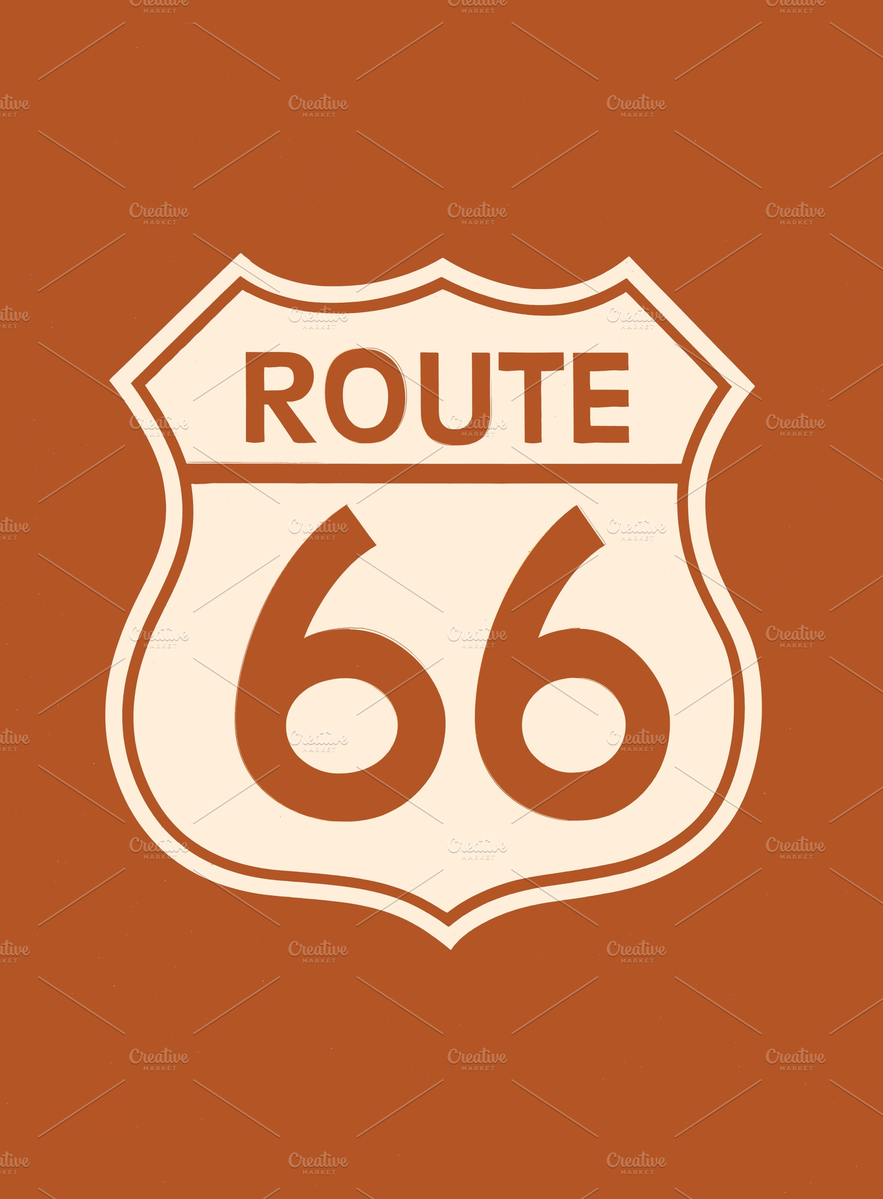 Travel usa sign of route 66 label containing route 66, sign, and road, a Holiday Photo by CreativePhotoSpain