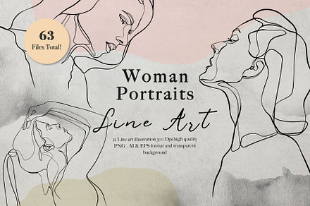 Woman Head Line Art Portraits