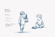 vintage children clipart collection, a Decorative Illustration by Patishop Art (Thumbnail 4 of 8)