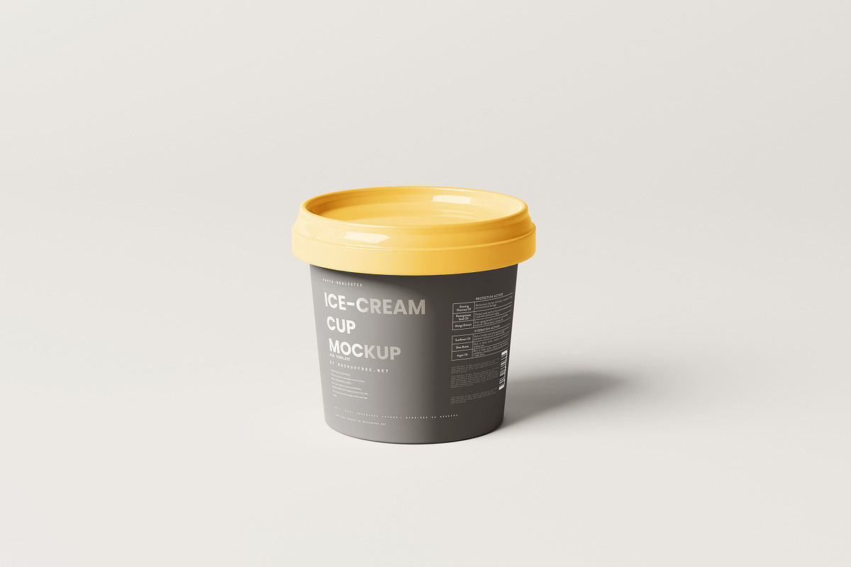 Ice Cream Cup Mockup, a Packaging Mockup by MockupFree.Net (Photo 1 of 8)
