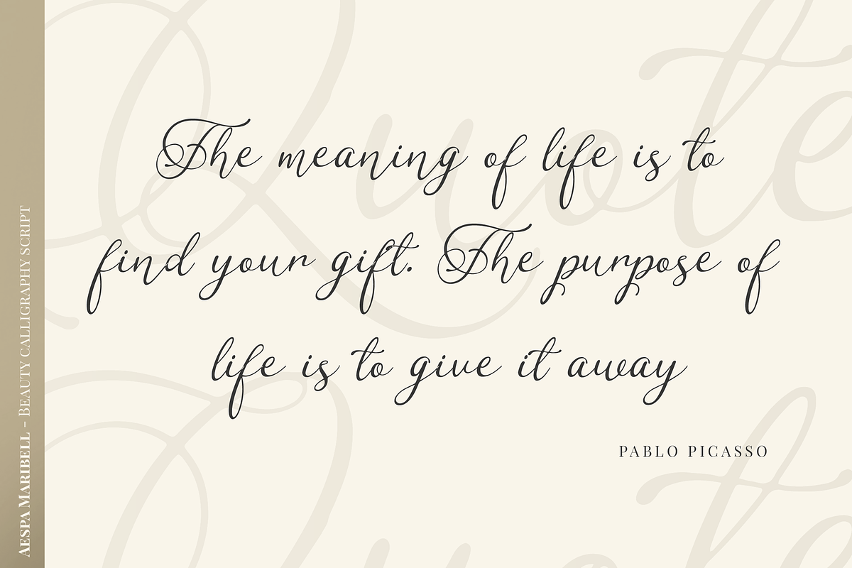 Aespa Maribell | Beauty Calligraphy, a Script Font by Denustudios (Photo 6 of 15)