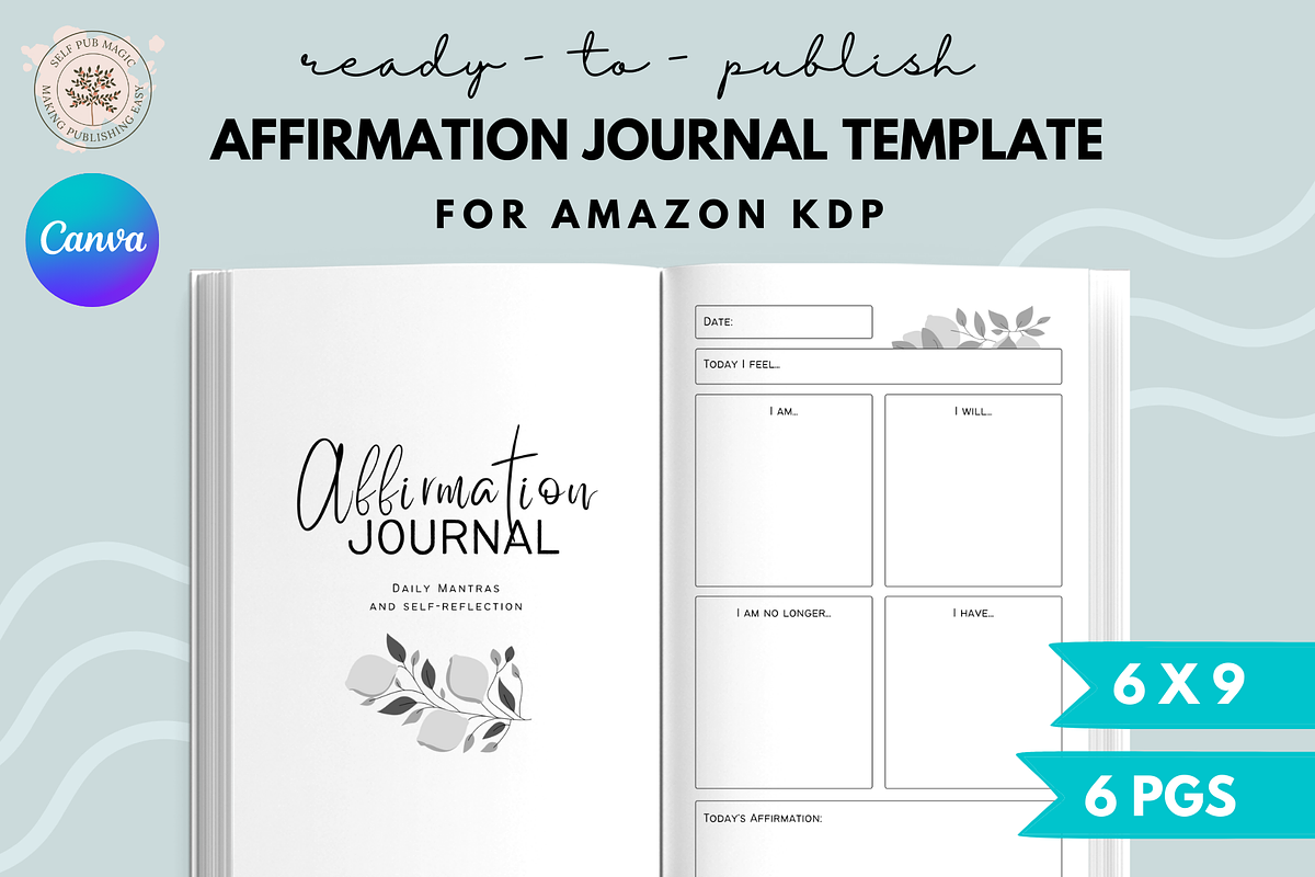 Affirmation Journal Template for KDP, a Magazine Template by Self Publishing Magic (Photo 1 of 2)