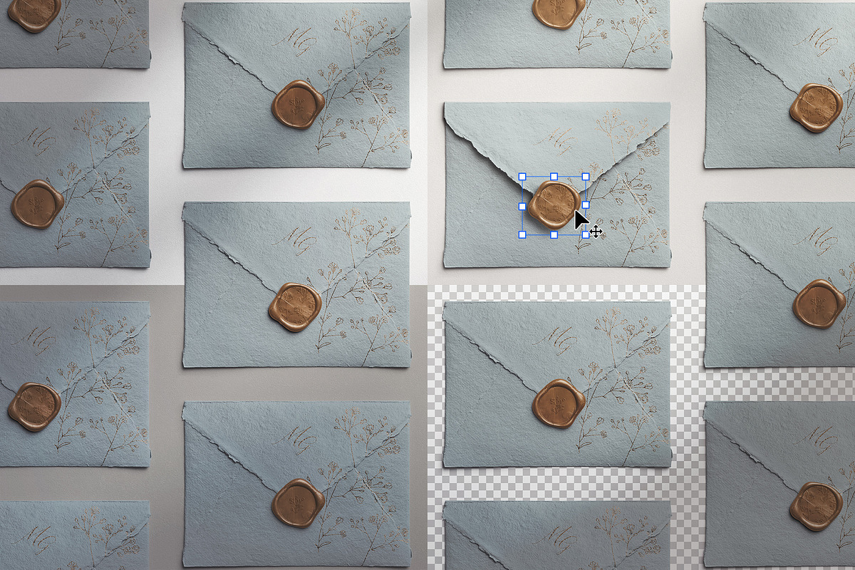 Handmade Envelope Layout with Wax, an Advertising Mockup by Custom Scene (Photo 4 of 11)