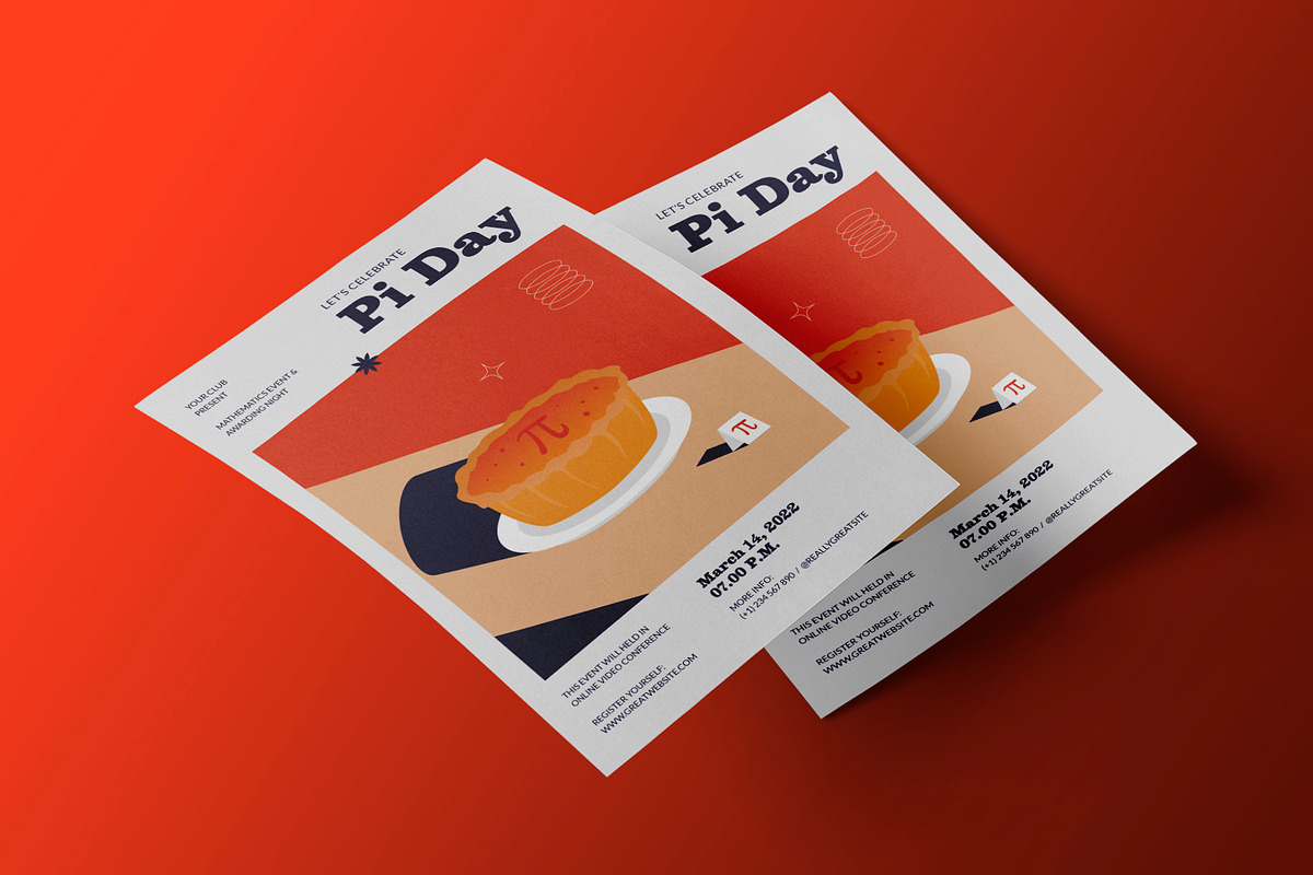 Pi Day Celebration Flyer, a Flyer Template by Neermana (Photo 3 of 4)
