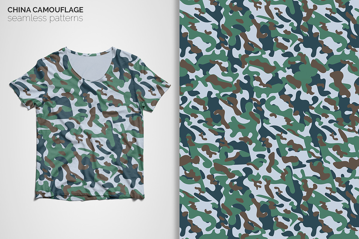 China Camouflage Seamless Patterns, a Pattern Graphic by 3Y_Design (Photo 6 of 6)
