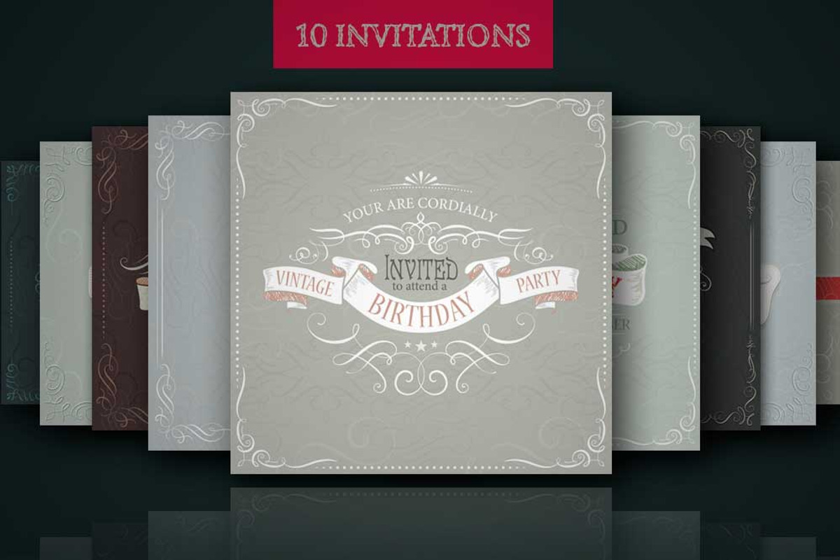Set of ready design for invitations, an Illustration by ARSCOR (Photo 1 of 6)