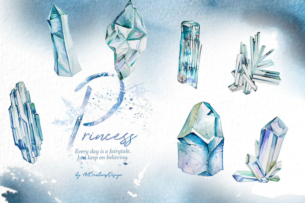 Hand-Painted Princess Clipart, a Decorative Illustration by ArtCreationsDesign (Photo 16 of 21)
