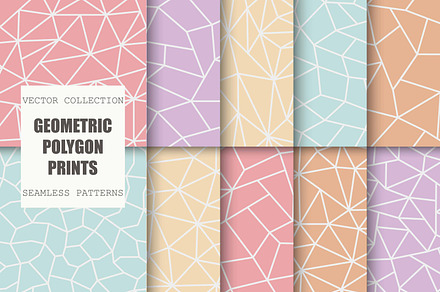 Geometric polygon seamless patterns