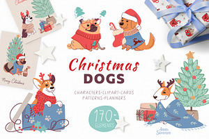 Christmas dogs. Designs generator