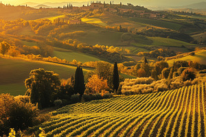 Rolling hills of vineyard at golden, a Nature Photo by MistyDay