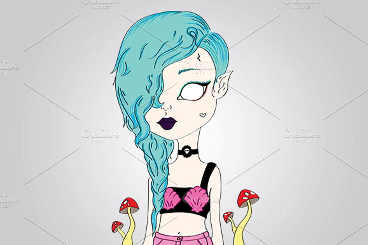 Mushroom Girl Character, an Illustration by Miira (Photo 1 of 2)