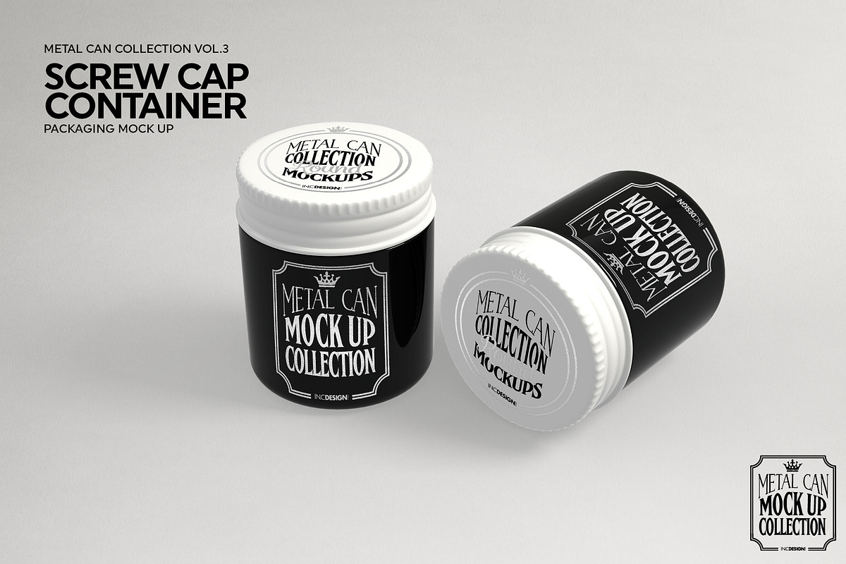 Round Screw Cap Metal Mockup, a Product Mockup by INCDesign (Photo 3 of 7)