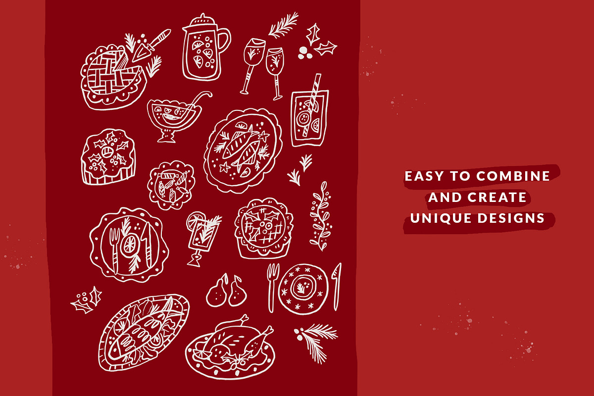 Christmas Feast | Hand drawn clipart, a Seasonal Illustration by Favete Art (Photo 8 of 10)