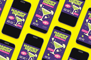 Retro Happy Hour Flyer Set, a Flyer Template by Aiyari Graphic (Thumbnail 2 of 3)