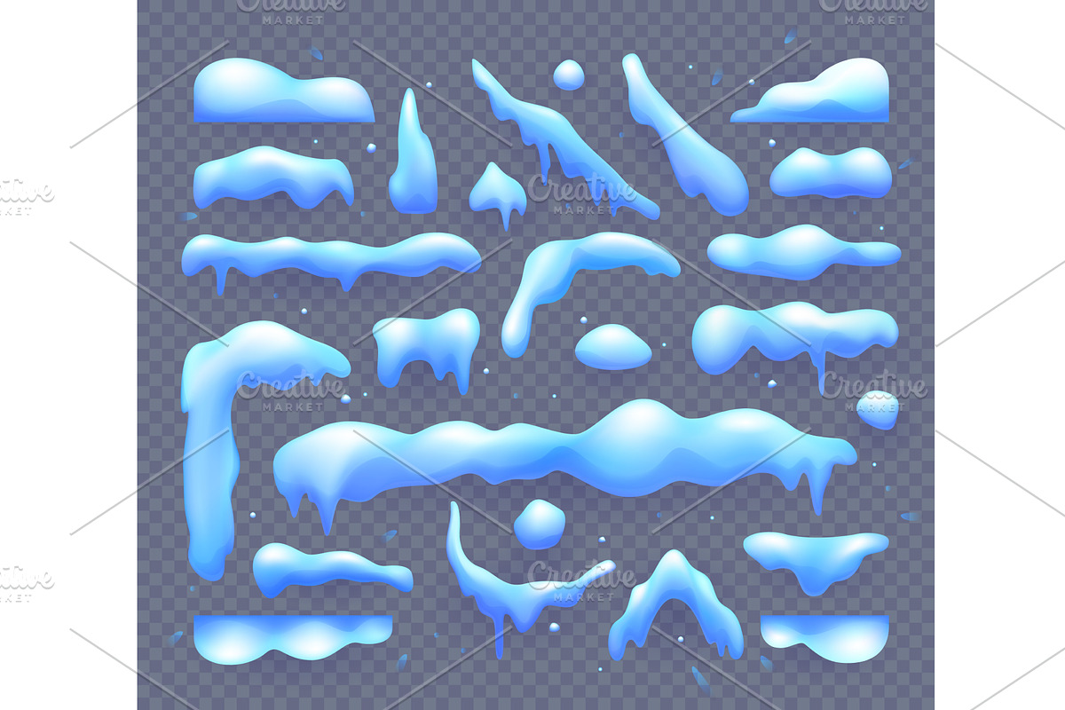 Cartoon christmas snow and ice set, a Decorative Illustration by Buch&Bee