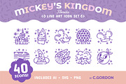 Mickey's Kingdom Line Art Icon Set, an Outline Icon by C.Gordon Illustration (Thumbnail 1 of 7)