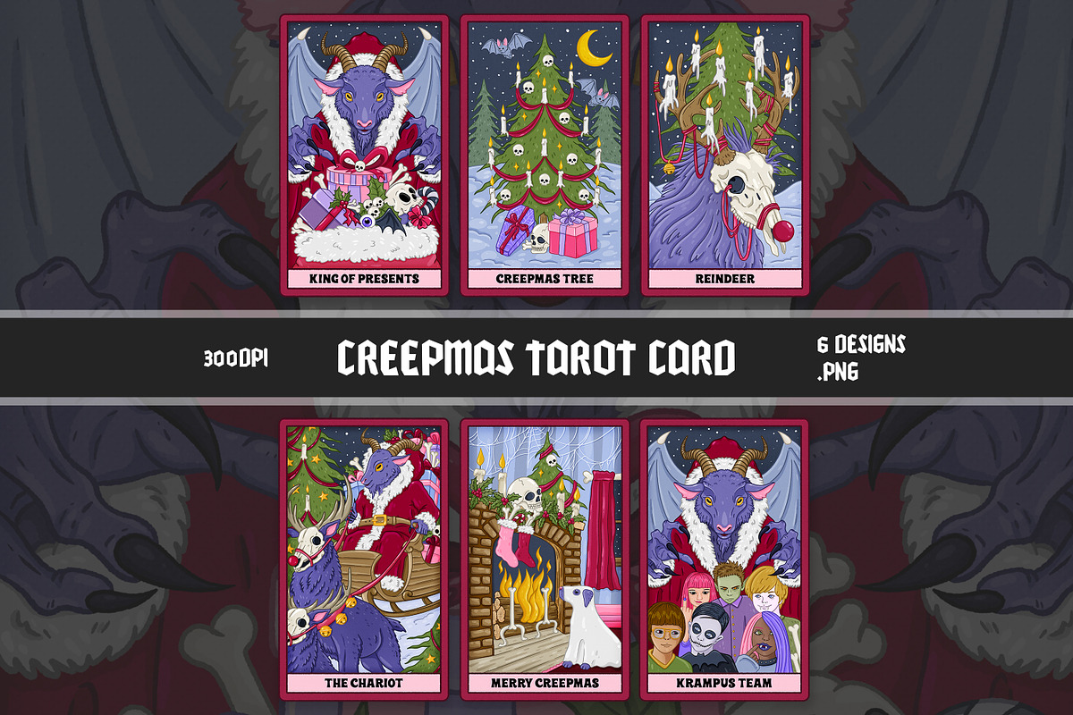 Creepmas Tarot, Creepy Christmas, an Illustration by SecondOfJuly (Photo 1 of 4)