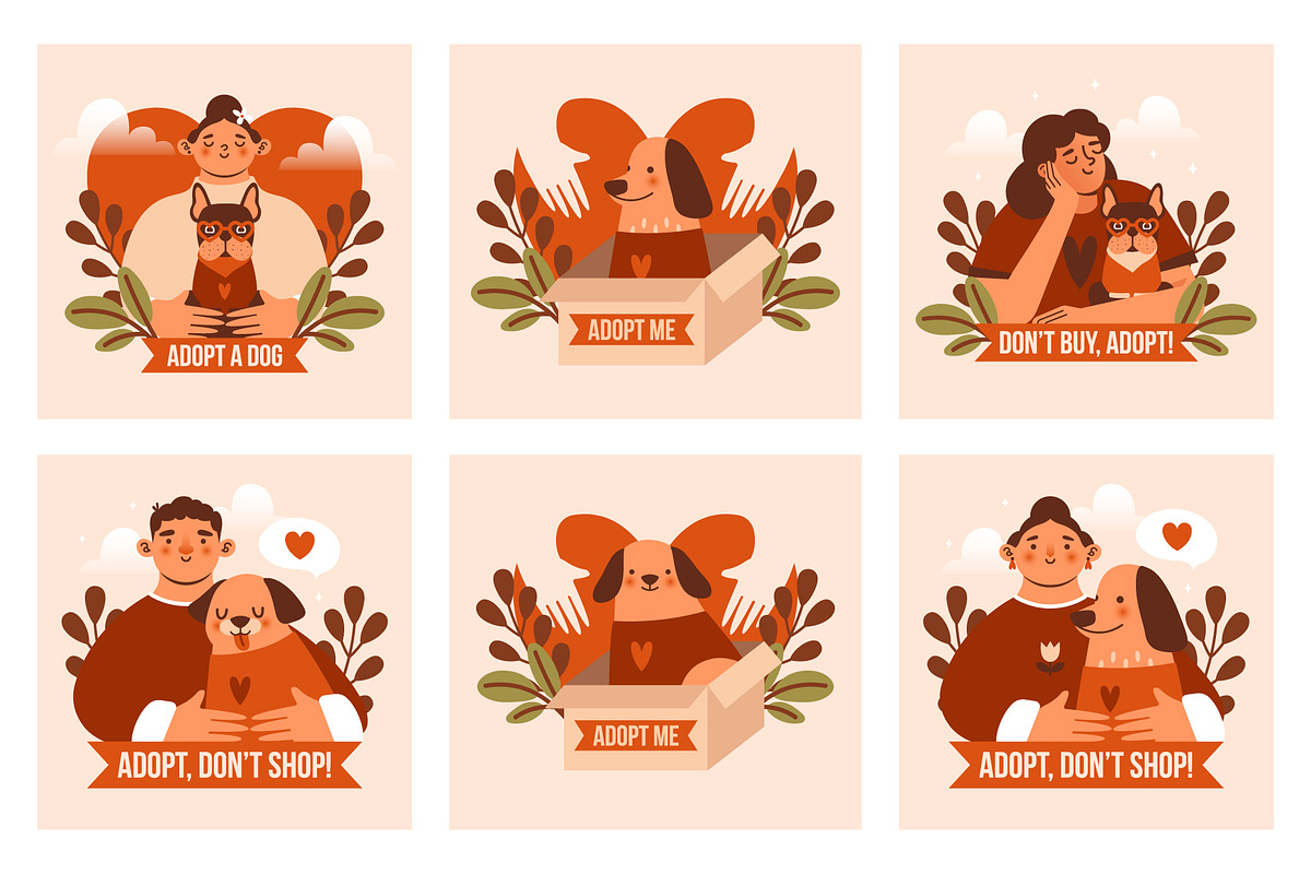 National Dog Day. Adopt a dog!, an Animal Illustration by Renberrry.Store (Photo 4 of 12)