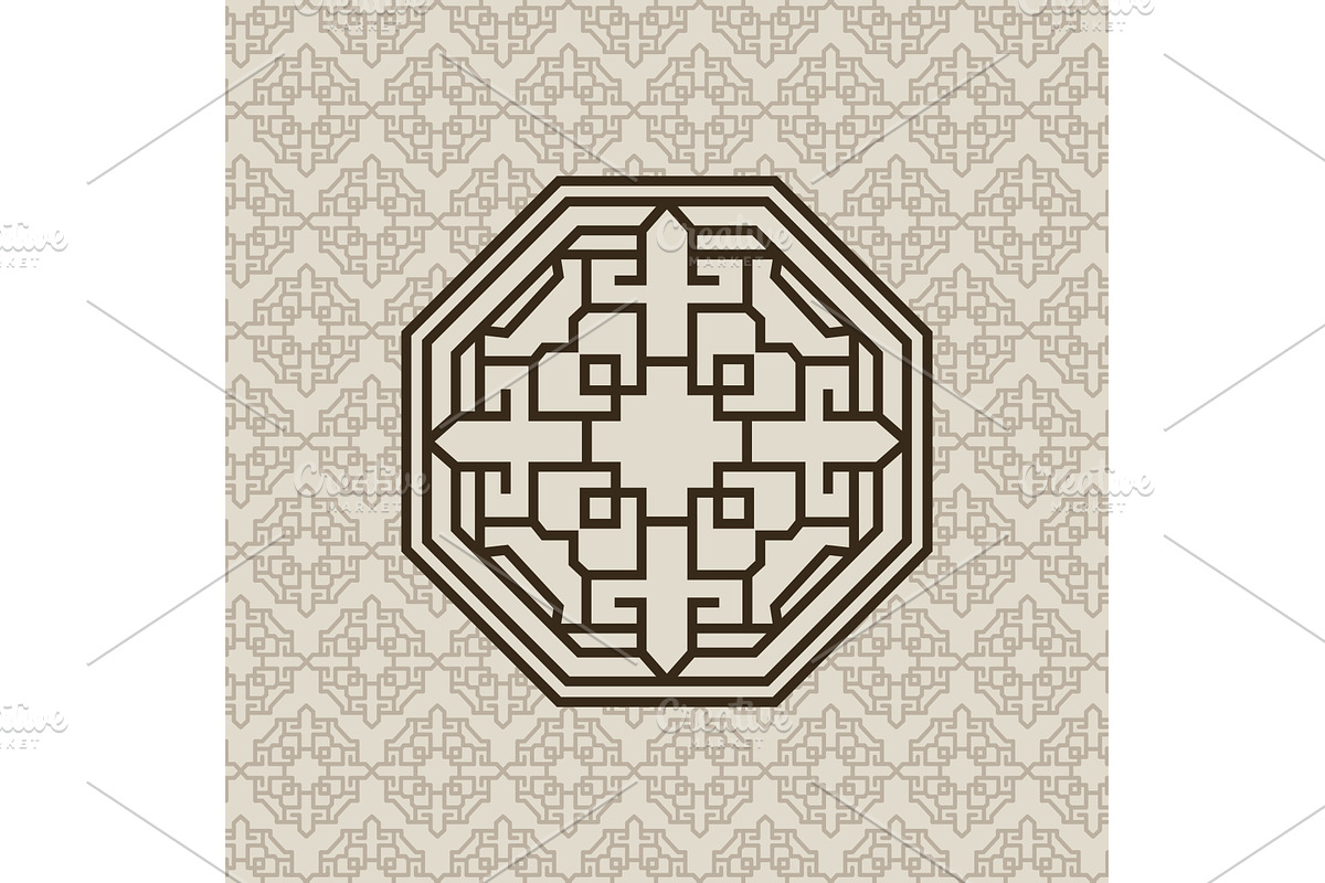 Korean Pattern with figure, an Object Illustration by studiogstock
