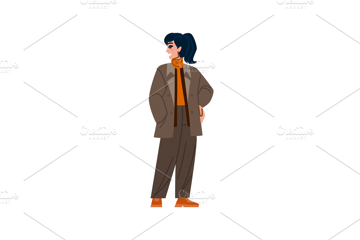 Smiling woman wearing stylish autumn, an Object Illustration by pikepicture