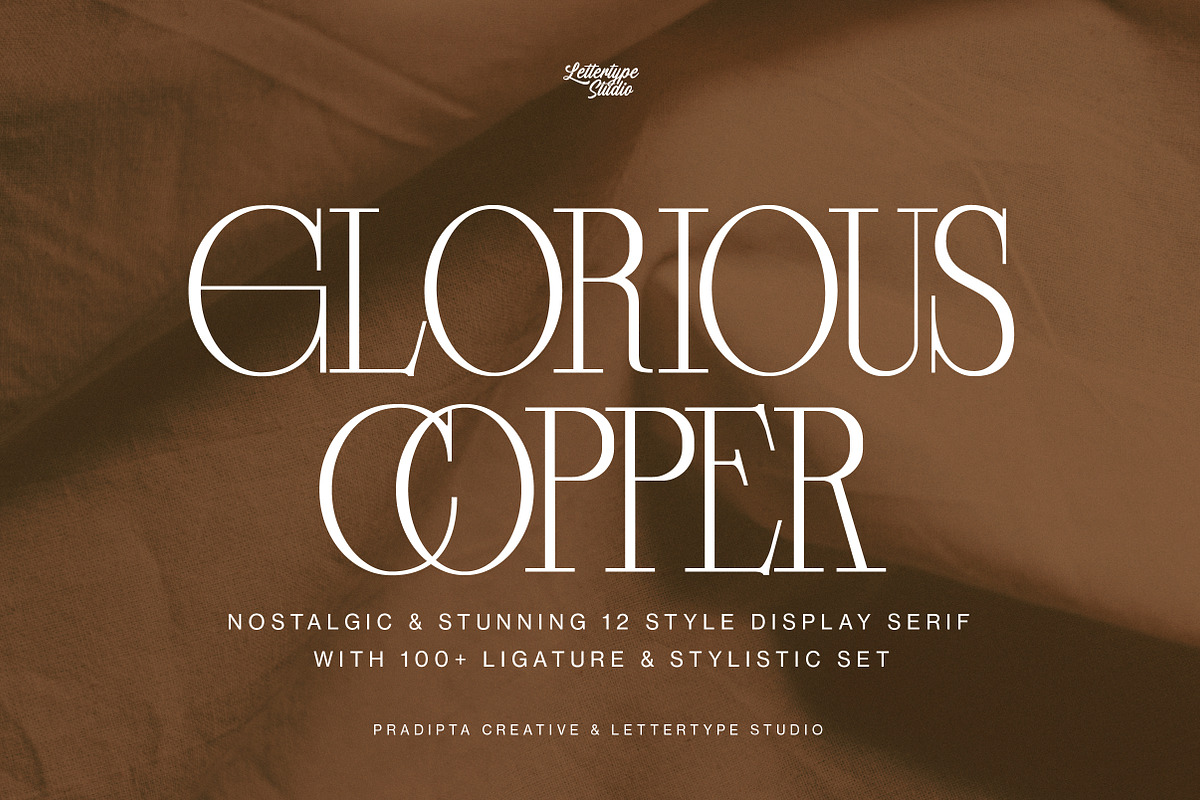 Glorious Copper Family, a Serif Font by Lettertype Studio (Photo 1 of 20)