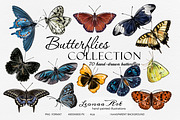 Butterflies Clipart Set, an Animal Illustration by Leonaa art (Thumbnail 5 of 12)