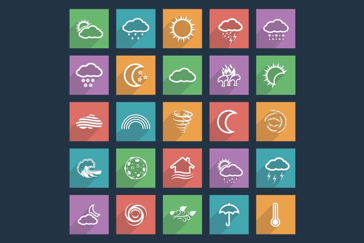 Natural disaster icons set, an Icon by Tomass2015 (Photo 2 of 6)