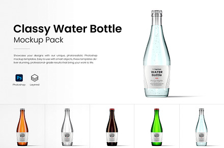 Classy Water Bottle Mockup Pack, a Packaging Mockup by Designer Dude