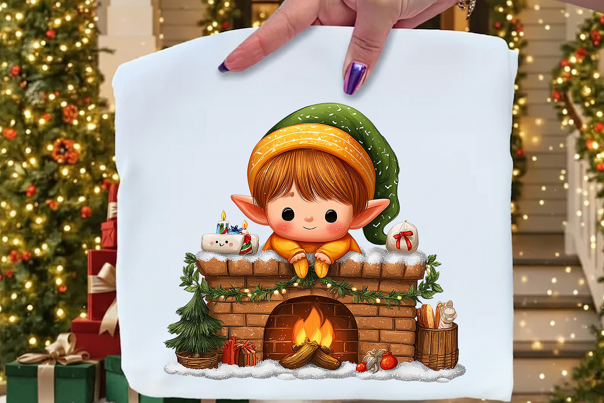 Whimsical Christmas Elf Clipart, an Illustration by Craft Nest (Photo 6 of 11)