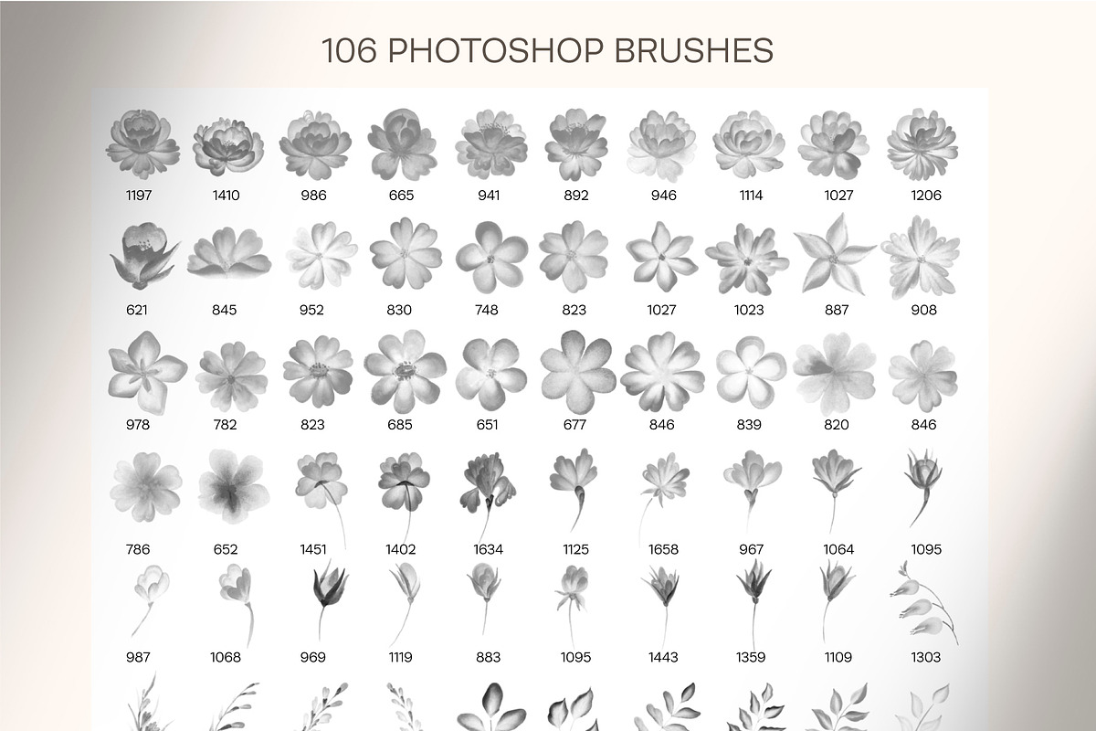 Watercolor Flowers & Leaves Brushes, a Brush Add-On by NinaFedorova (Photo 7 of 7)